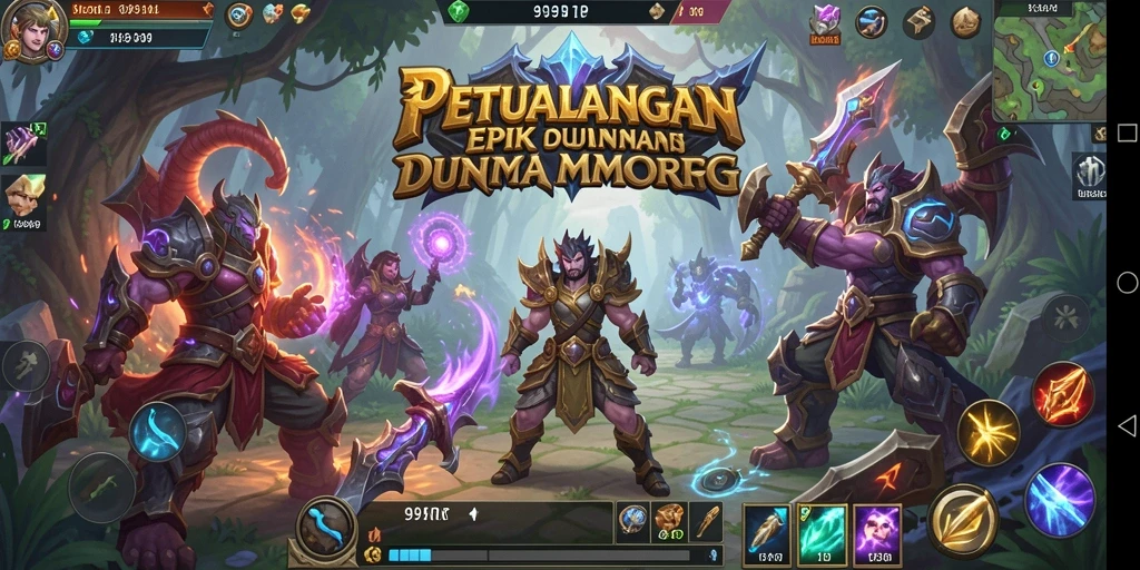 Screenshot gameplay 99RP menampilkan pertempuran seru dalam dunia MMORPG.