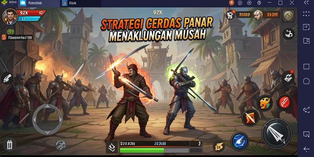 Screenshot gameplay <strong>9ZK</strong> menampilkan pertempuran strategis yang intens.