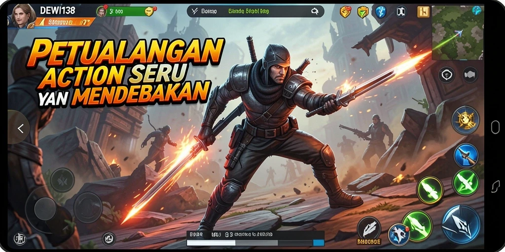 Tampilan aksi seru dan mendebarkan dari DEWI138 saat bertarung.