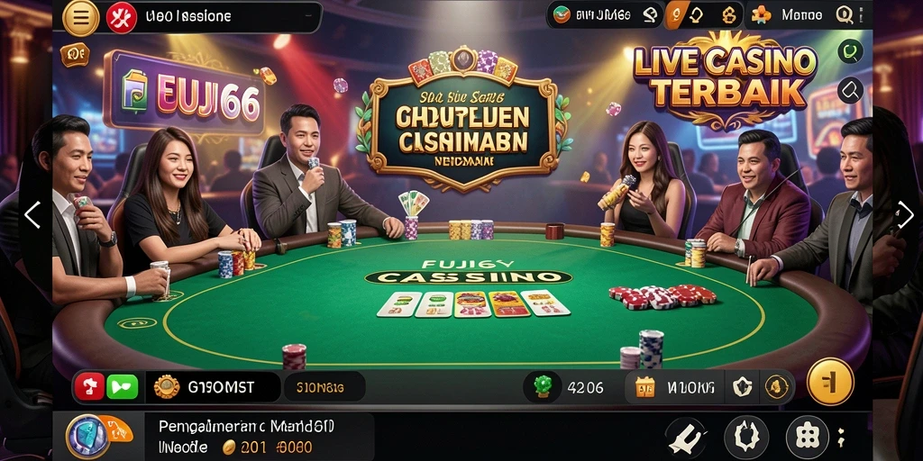 Screenshot menampilkan gameplay menegangkan di FUJI66 Live Casino.