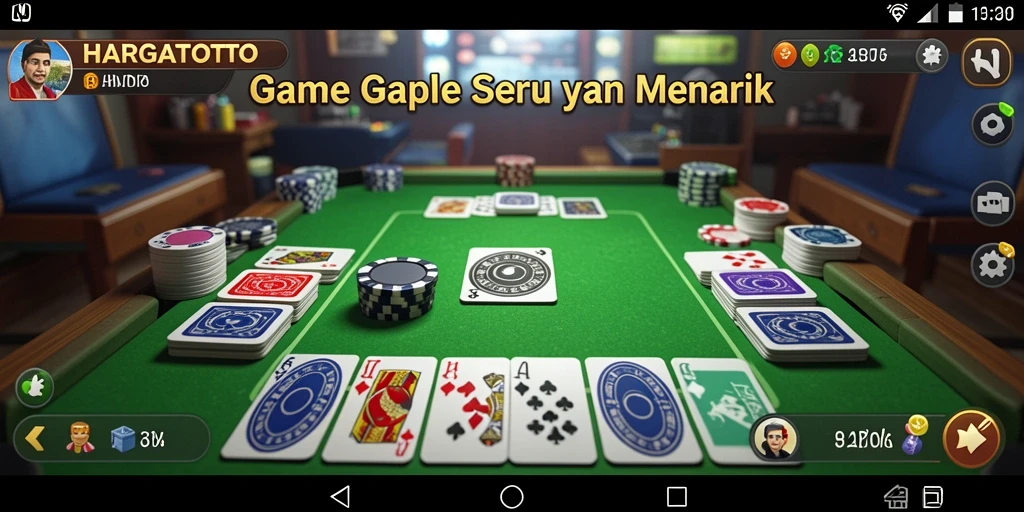 Screenshot gameplay HARGATOTO menampilkan aksi seru permainan Gaple.