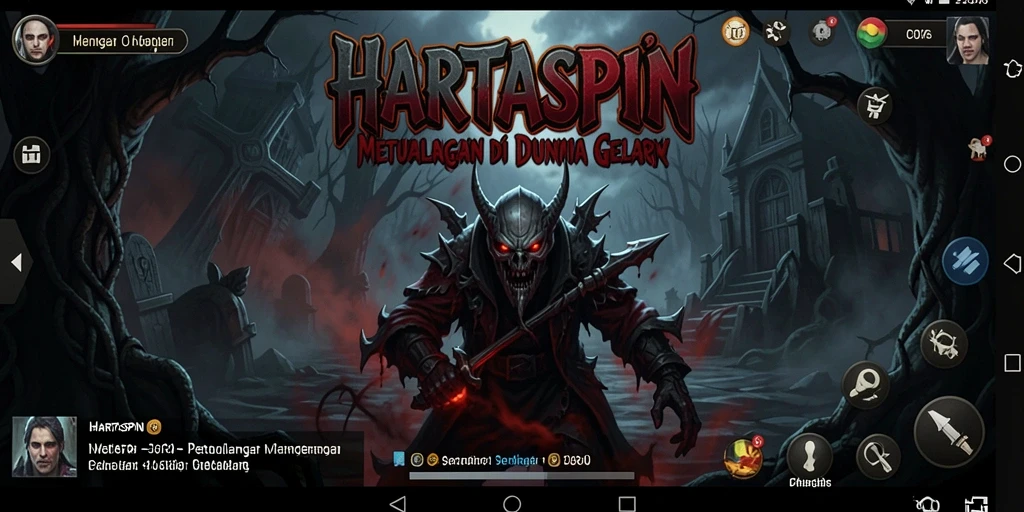 Tampilan menyeramkan dari gameplay HARTASPIN yang mencekam.