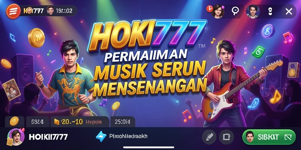 Tampilan gameplay HOKI777 yang seru dan interaktif dengan musik.