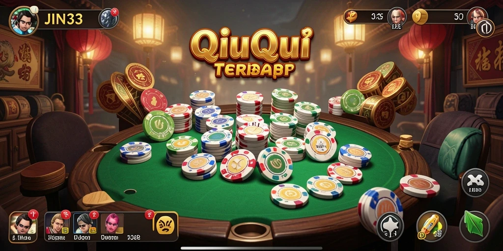 Screenshot JIN33 menampilkan aksi intens permainan QiuQiu yang seru.