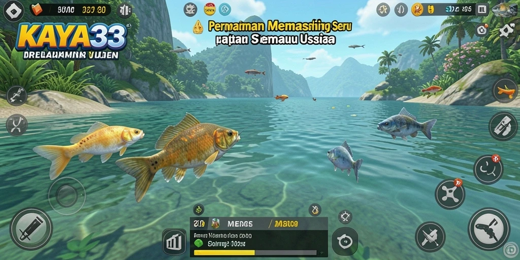 Tampilan gameplay KAYA33 yang menarik saat menangkap ikan.