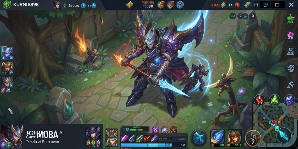 Screenshot permainan <strong>KURNIA898</strong> menampilkan aksi seru di arena MOBA.