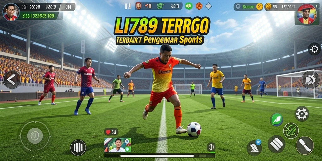 Tampilan layar utama LI789 menampilkan aksi seru dalam permainan olahraga.