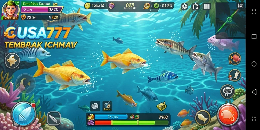 Screenshot utama LUSA777 menampilkan aksi seru dalam gameplay Tembak Ikan.