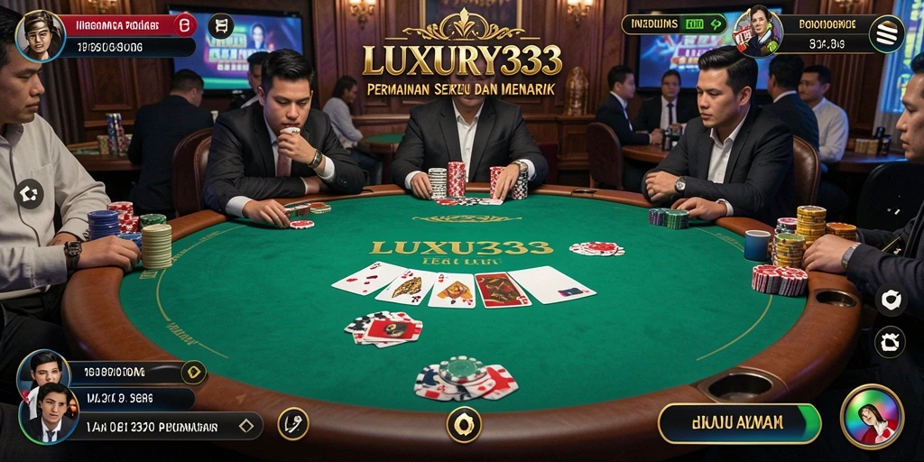 Tampilan gameplay Poker yang mendebarkan di LUXURY333.