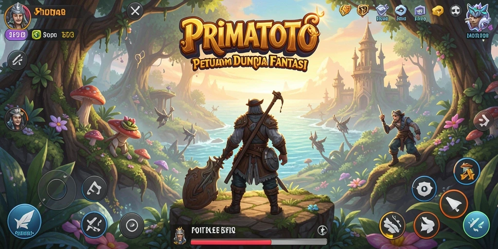 Tampilan gameplay seru dalam PRIMATOTO yang menampilkan petualangan epik.