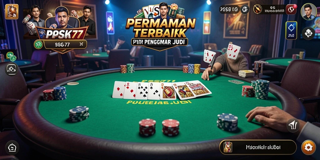 Screenshot PSG77 menampilkan aksi seru permainan Poker yang mendebarkan.