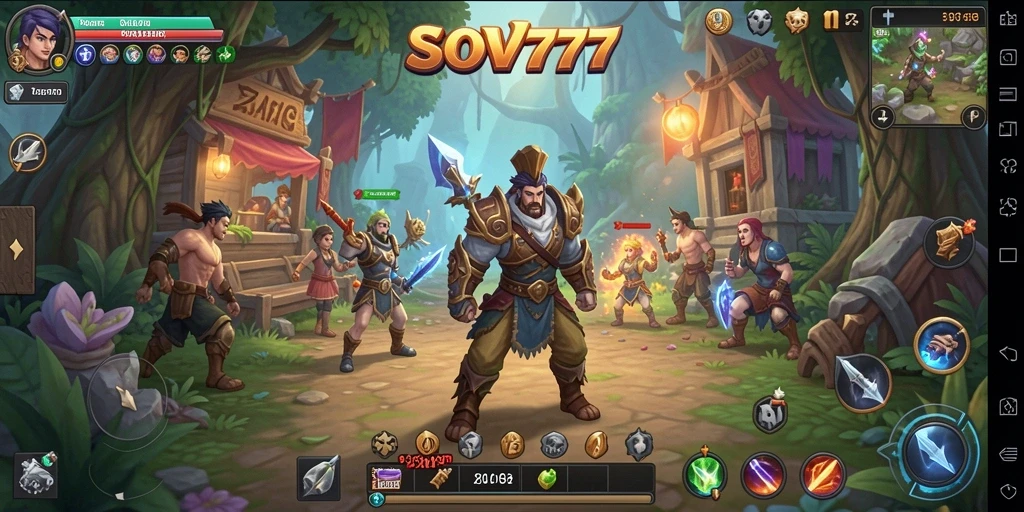 Tampilan aksi mendebarkan dalam game RPG SOV777.