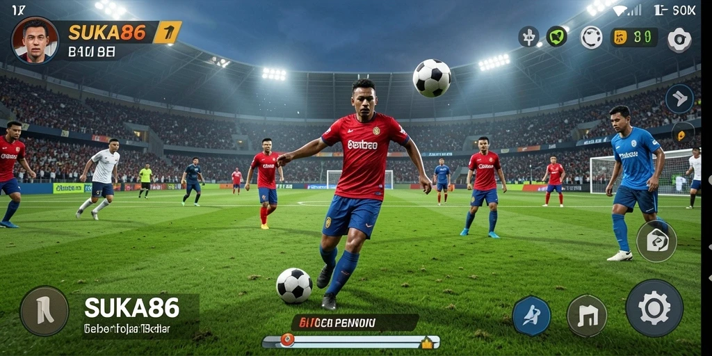 Tampilan gameplay <strong>SUKA86</strong> yang memukau dengan aksi sepak bola seru.