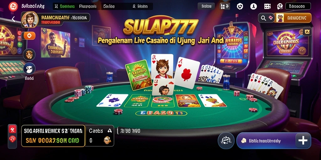 Tampilan menarik gameplay SULAP777 dengan live dealer.