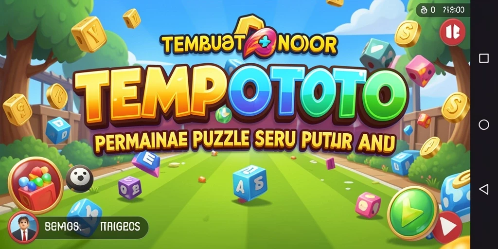 Tampilan gameplay seru TEMPOTOTO dengan puzzle yang menantang.